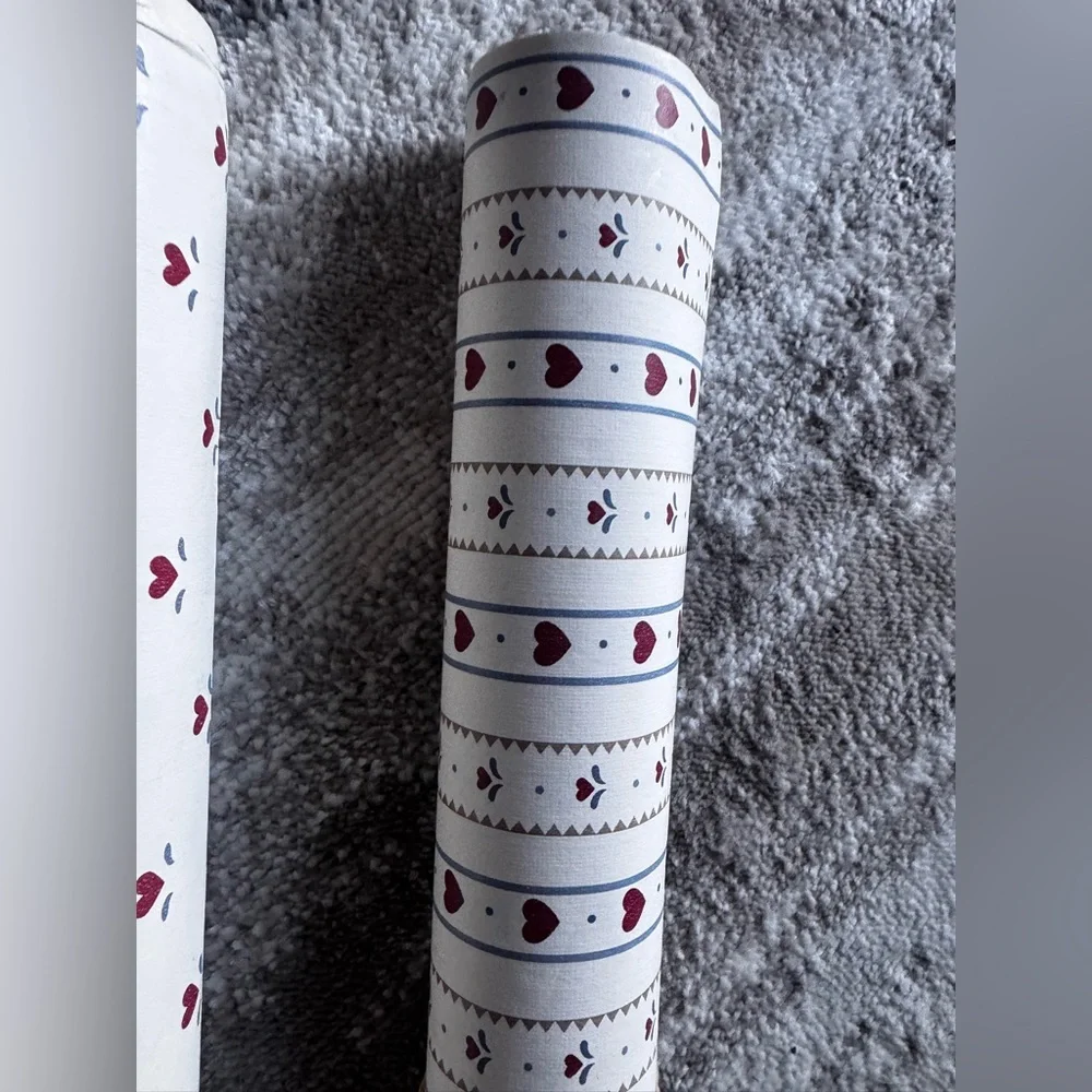 Heart and Striped Wrapping Paper Rolls cottagecore